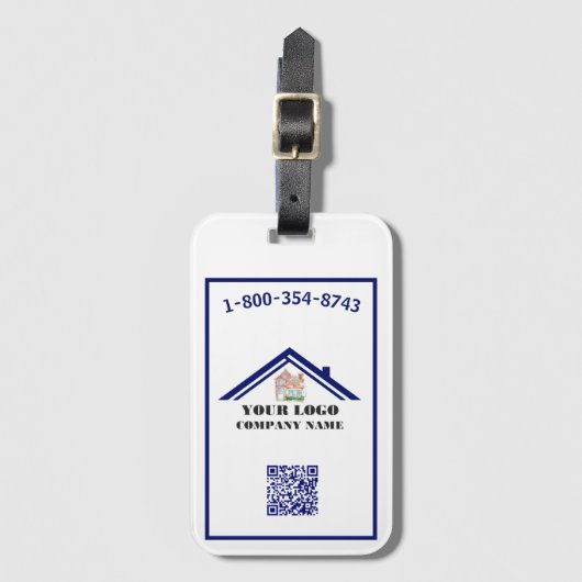 Uw zakelijke Logo QR-code Bagagelabel (Voorkant (verticaal))