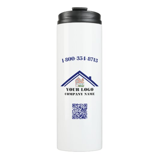 Uw zakelijke Logo QR-code Thermosbeker (Voorkant)