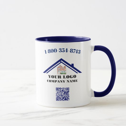 Uw zakelijke Logo QR-codekoffie Mok (Rechts)