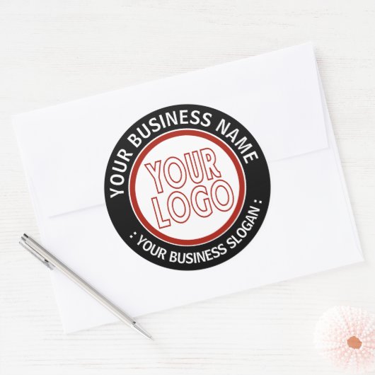Uw zakelijke Logo Ronde Sticker (Envelop)