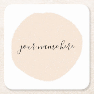 Uw zakelijke Logo roze penseel Kartonnen Onderzetters