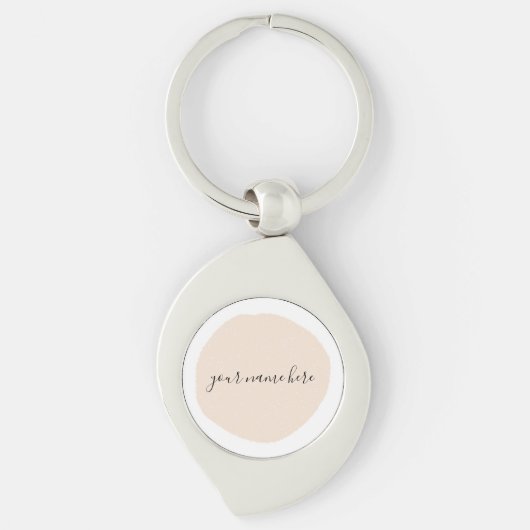 Uw zakelijke Logo roze penseel Sleutelhanger (Voorkant)