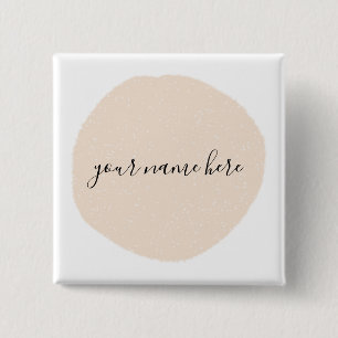 Uw zakelijke Logo roze penseelpenseel Klassieke ro Vierkante Button 5,1 Cm