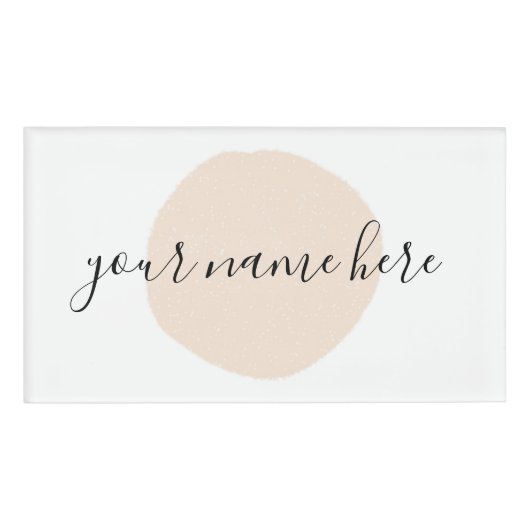 Uw zakelijke Logo Roze penseelpromotie Naambadge (Voorkant)