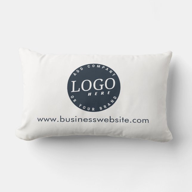 Uw zakelijke Logo-slogan en aangepaste website Kussen (Voorkant)