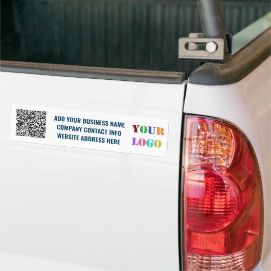 Uw zakelijke logo-tekst en QR-code bumpersticker (Op Truck)