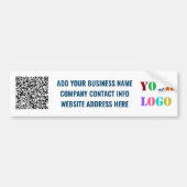 Uw zakelijke logo-tekst en QR-code bumpersticker (Voorkant)