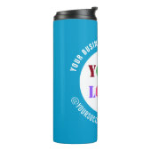 Uw zakelijke Logo tekst thermische tuimelaar Sjabl Thermosbeker (Gedraaid links)