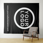 Uw zakelijke Logo | Website Moderne zwarte achterg Wandkleed (In Situ (horizontaal))