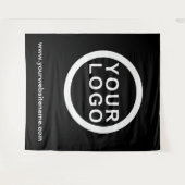 Uw zakelijke Logo | Website Moderne zwarte achterg Wandkleed (Voorkant (horizontaal))