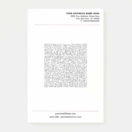 Uw zakelijke Post-it®-notitieblok-sjabloon met QR- Post-it® Notes (Voorkant)