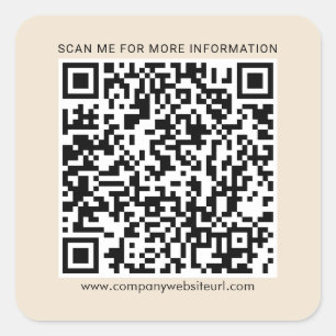 Uw zakelijke QR-code en bedrijfswebsite Vierkante Sticker