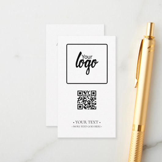 Uw zakelijke QR-code en -Logo Informatiekaartje (Voorkant / Achterkant in situ)