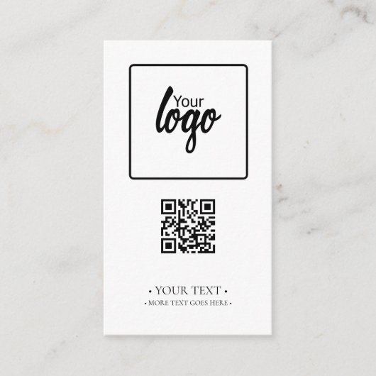 Uw zakelijke QR-code en -Logo Informatiekaartje (Voorkant)