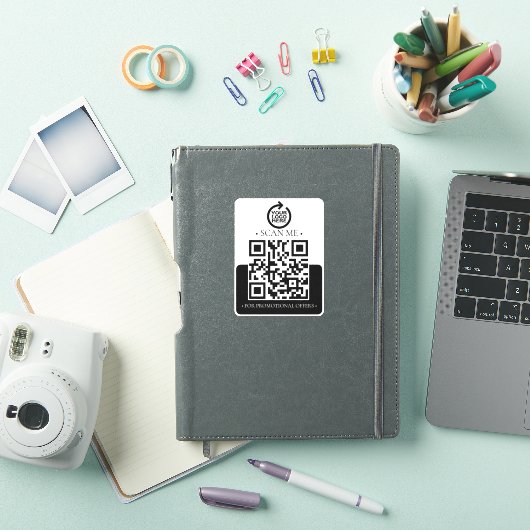 Uw zakelijke QR-code en -Logo Sticker (iPad Cover)