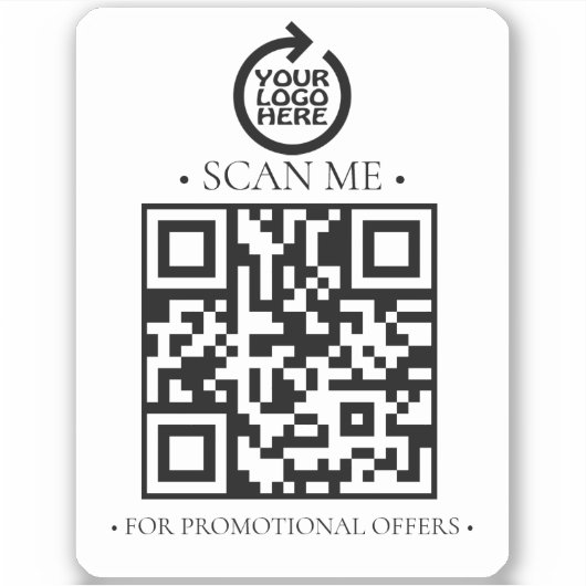 Uw zakelijke QR-code en -Logo Sticker (Voorkant)