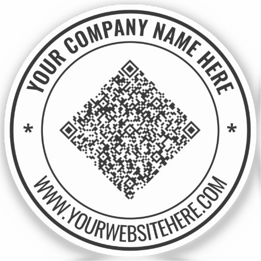 Uw Zakelijke QR Code Promotie Sticker Voorbeeld (Voorkant)