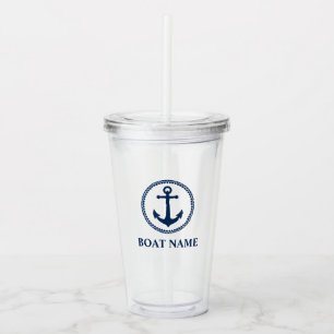 Uw Zee Naam Boat Acryl Drinkbeker