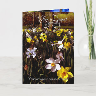 Uw zoon verlaat een gat in onze harten, sympathie kaart