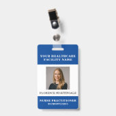 Uw zorgbedrijf medewerker foto badge (Voorzijde met clip)