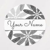 Uw zwarte en witte handbediende handbediende labels (Design 2)