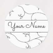 Uw zwarte en witte handbediende handbediende labels (Design 1)