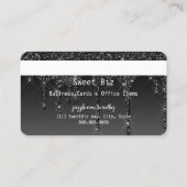 Uw zwarte Logo-drip glitter-look-creditcard Visitekaartje (Achterkant)