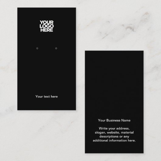 Uw zwarte visitekaartje voor zakelijke Logo (Voorkant / Achterkant)