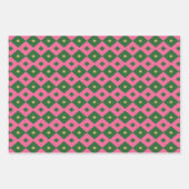 Uwe Hoogheid Elegant Motief Roze & Groen Inpakpapier Vel (Voorkant)