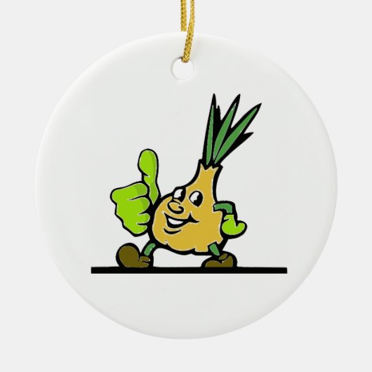 Uwe met duimen omhoog keramisch ornament (Voorkant)