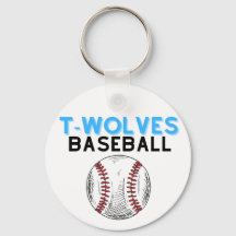 Uwharrives Timberwolves Baseball Keychain