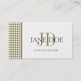 UwJobTitle Monogram Dot Gold Paper Visitekaartje