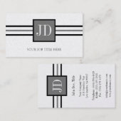 UwJobTitle Monogram Premium Platinum-papier Visitekaartje (Voorkant / Achterkant)
