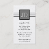 UwJobTitle Monogram Premium Platinum-papier Visitekaartje (Achterkant)