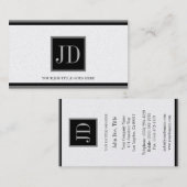 UwJobTitle Platinum Blk/Silver Square monogram Visitekaartje (Voorkant / Achterkant)