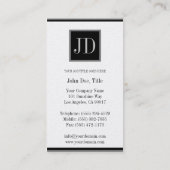 UwJobTitle Platinum Blk/Silver Square monogram Visitekaartje (Achterkant)