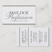 UwJobTitle Silver Script Platinum Paper Visitekaartje (Voorkant / Achterkant)