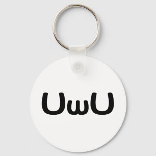 UwU Blij Anime Gezicht Emoticon Sleutelhanger