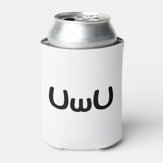 UwU Gelukkig Anime Gezicht Emoticon Blikjeskoeler (Blikje Voorkant)