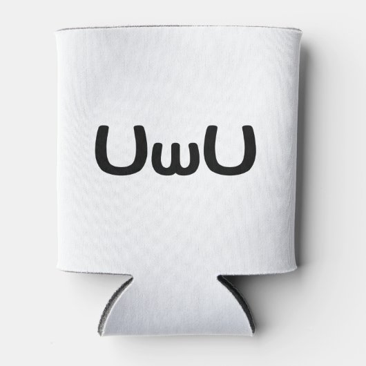 UwU Gelukkig Anime Gezicht Emoticon Blikjeskoeler (Voorkant)