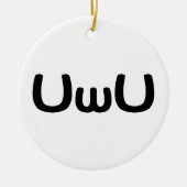 UwU Gelukkig Anime Gezicht Emoticon Keramisch Ornament (Voorkant)