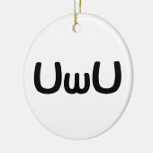UwU Gelukkig Anime Gezicht Emoticon Keramisch Ornament (Links)