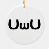 UwU Gelukkig Anime Gezicht Emoticon Keramisch Ornament (Achterkant)