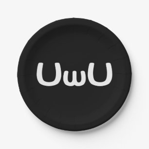 UwU Gelukkig Anime Gezicht Emoticon Papieren Bordje