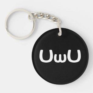UwU Gelukkig Anime Gezicht Emoticon Sleutelhanger