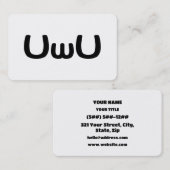 UwU Happy Anime Face Emoticon Visitekaartje (Voorkant / Achterkant)