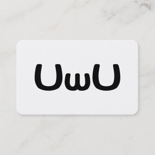 UwU Happy Anime Face Emoticon Visitekaartje (Voorkant)