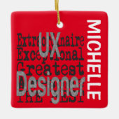 UX Designer Extraordinaire CUSTOM Keramisch Ornament (Voorkant)
