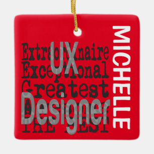 UX Designer Extraordinaire CUSTOM Keramisch Ornament