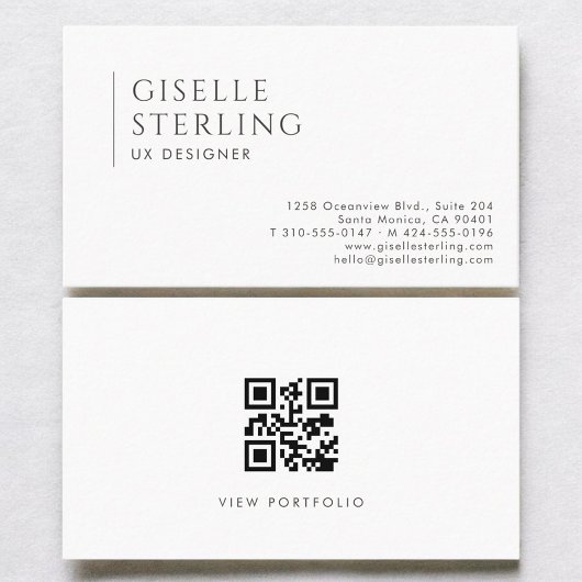 UX Designer Modern Professioneel QR Code Visitekaartje